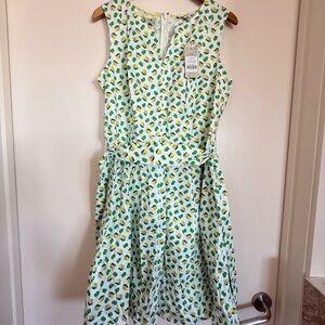 Boden Lemon and Lime Print Sleeveless Dress